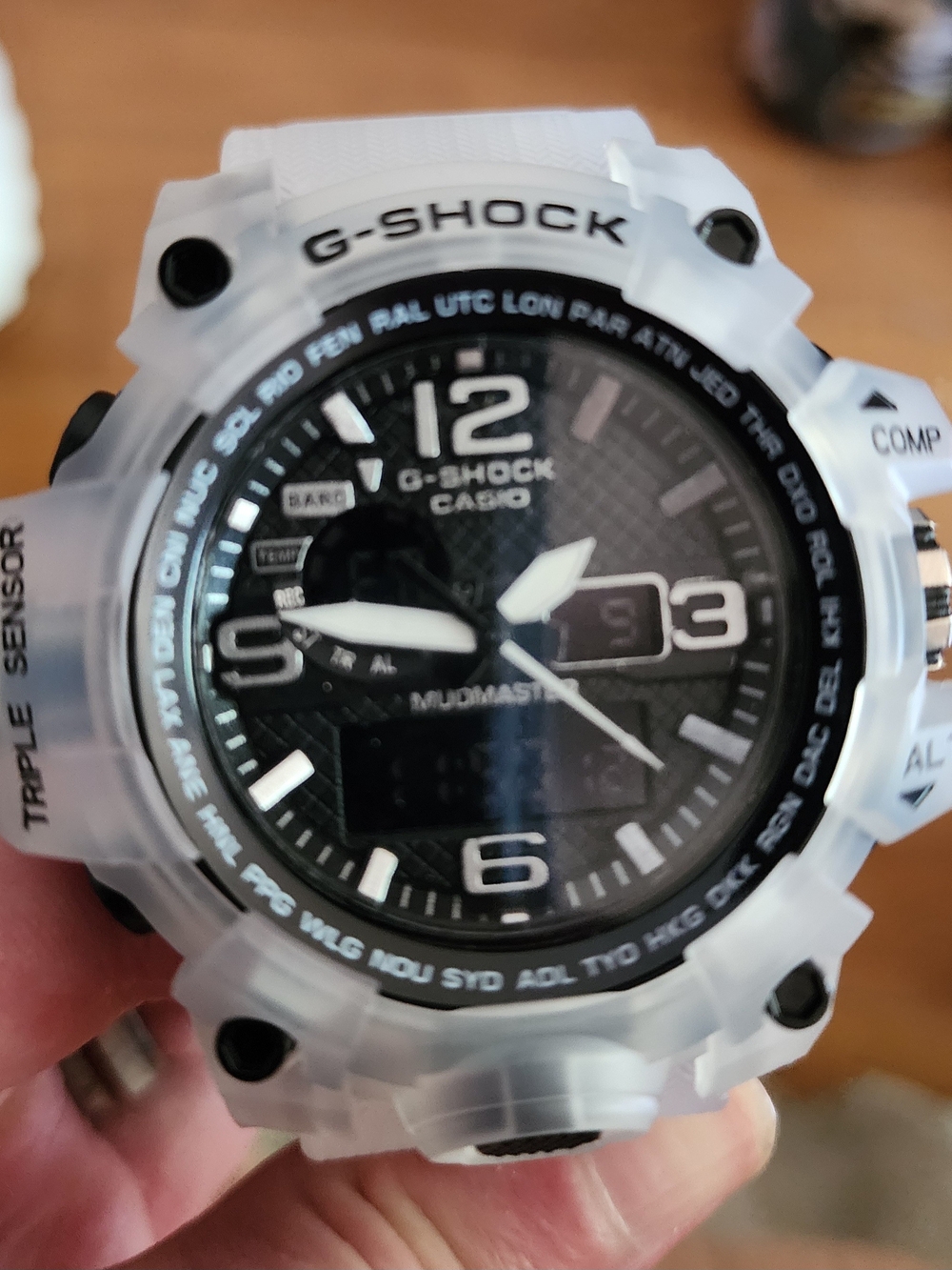 G-SHOCK Casio Mudmaster Watch - Translucent White / Black Dial
